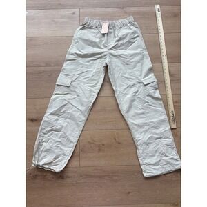 Light Beige Cargo Joggers with Elastic Hem - Women's Track Pants